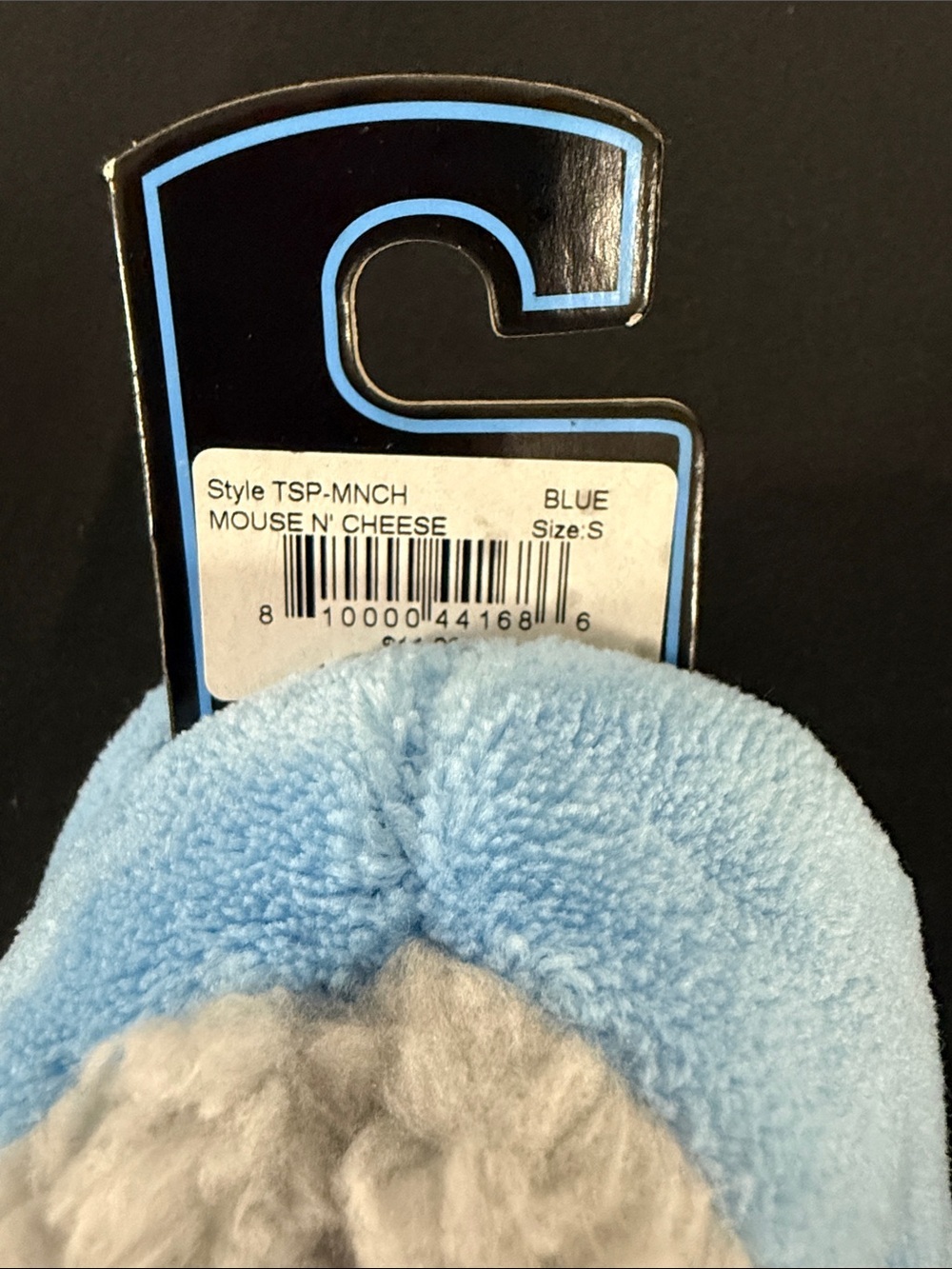 Snoozies! Toddler Blue Fleece Slippers with Mouse Embroidery - Size 5/6 - Picture 3 of 5